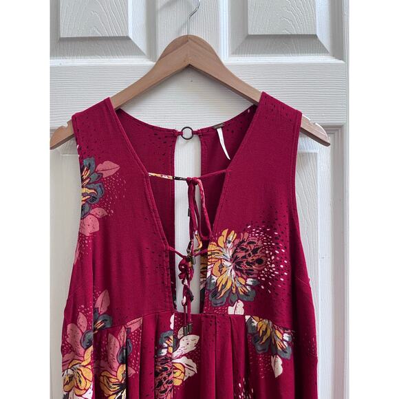 Free People Lovely Day Allover Print Tie Tunic Size Medium Boho Hippie Festival - Picture 5 of 10